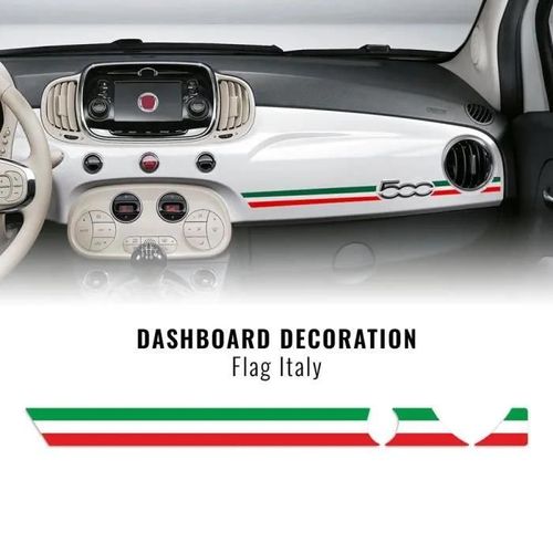 Bande Adhésive - Fiat - 500 Abarth - Drapeau Italie - Rouge - Sportif
