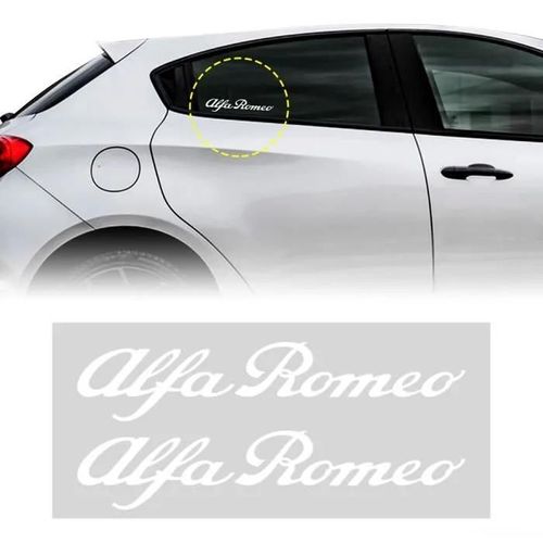 Autocollants - Alfa Romeo - 13 Cm - Blanc - 2 Pièces - Application Simple