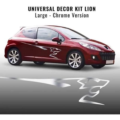 Kit De Décoration Adhésif - Peugeot - 207 - Chromé - 220 Cm - 2 Pièces