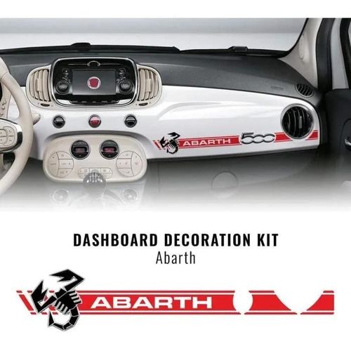 Stripes Bandes Adhésives Pour Tableau De Bord Fiat 500 Abarth + Scorpion 3d