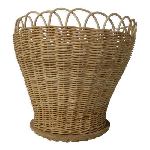 Cache Pot En Rotin Beige