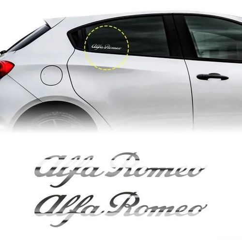 Autocollants Alfa Romeo Pour Vitres Ou Carrosserie, Chromé, 13 Cm, 2 Pièces