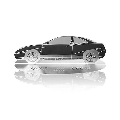Modèle Silhouette Voiture Gravée Fiat Coupé En Acier Inoxydable