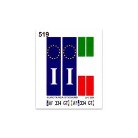 Autocollant Sticker Euro-Plaque Europe I Italie,10 X 12 Cm