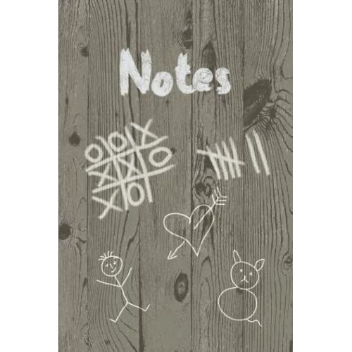 Notebook - Aged Wood Graffiti: Look Of An Aged Wooden Wall, Lined Paper