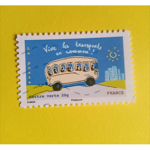 France 2014 Timbre Oblitéré Yt 973 - Vive Les Transports En Commun ! - Carnet Ensemble, Agissons Pour Préserver Le Climat