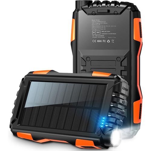 Batterie Externe Solaire 42800mah Chargeur Solaire Double Sortie Usb Et 1 Micro Usb Power Bank Solaire Randonnée Voyages Compatible Iphone, Samsung , Huawei , Oneplus , Oppo ...