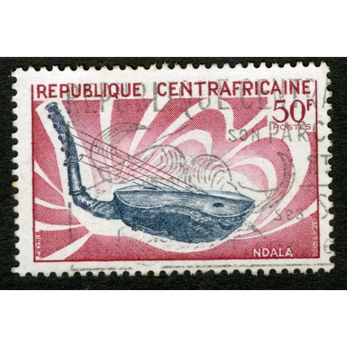 Timbre Oblitéré République Centrafricaine, 50 F, Postes, Ndala