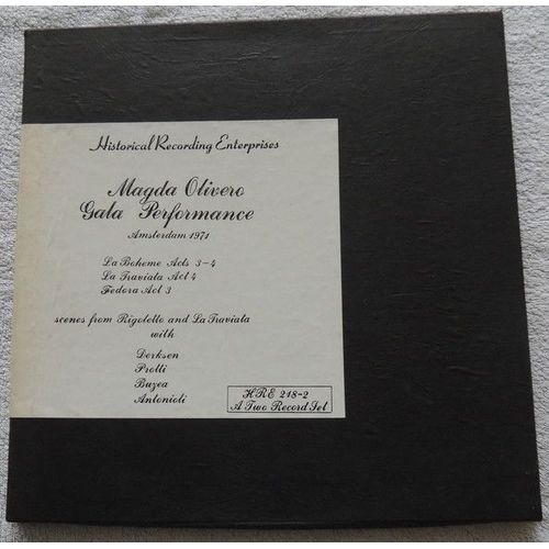 Magda Olivero Gala Performance Amsterdam 1971 - Historical Recordings Enterprises