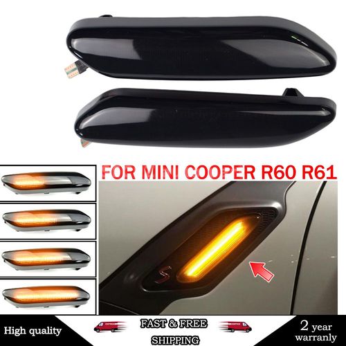 1 Paire De Clignotants Lumineux Pour Bmw, Pour Mini Cooper R60 R61, Feux De Position Latéraux Dynamiques À Led 12v, Lampe De Panneau À Répéteur Latéral