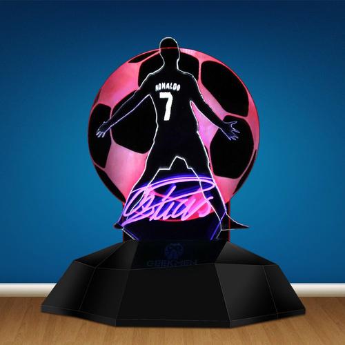 Cristiano Ronaldo-Joueur De Football Portugais, Lampe D'illusion Optique 3d, Joueur De Football, Lampe De Table Led