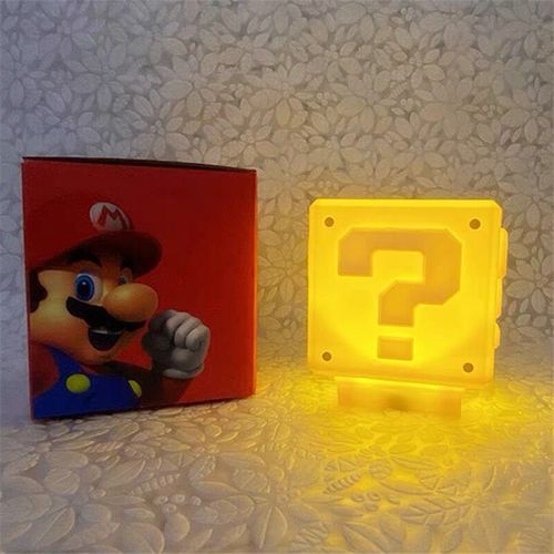 Lampe Led Super Mario À Forme De Cube, Rechargeable, Son De Point De Question, Lampe De Décoration Pour La Maison, Cadeau Pour Garçon Et Enfant, Avec Musique