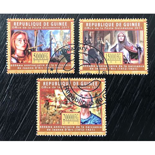 Lot De 3 Timbres Oblitérés Guinée 2011