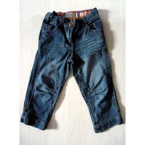 Pantalon Jean Pantacourt Fille Gemo 6 Ans Bleu Neuf