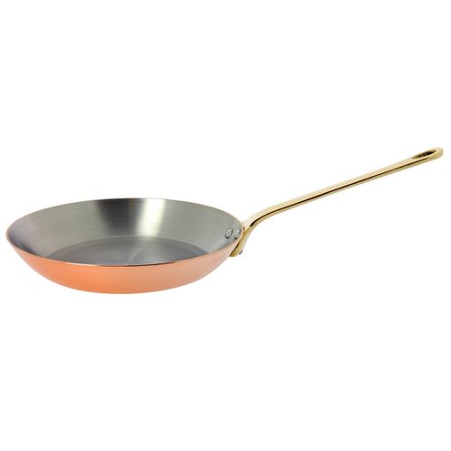 Poele A Frire Ronde Cuivre-Inox Q. Laiton Ø 24cm