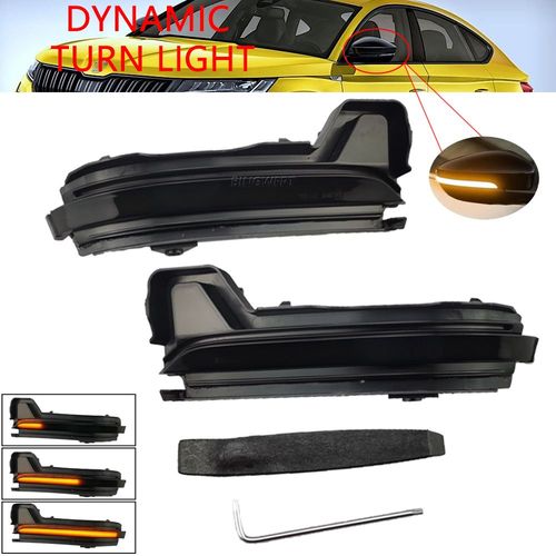 Lumière De Rétroviseur Led Noire Dynamique, Clignotant Séquentiel, Pour Skoda Kodiaq2016 2020 2017 2018 Karoq 2019 2020