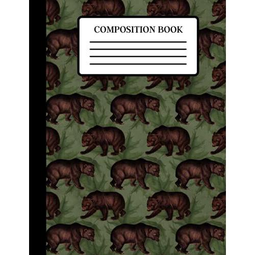 Vintage Bear Design Composition Book: (Matte, 110 Pages, College Ruled Notebook, 8.5x11)