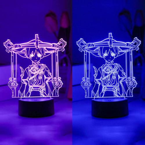 Scaramouche Balladeur Genshin L'impact Veilleuse Pour Enfant Jeu D'anime Figure Maison Chambre Bureau Led Lampe Coucher Décor Cadeau De Nouveauté