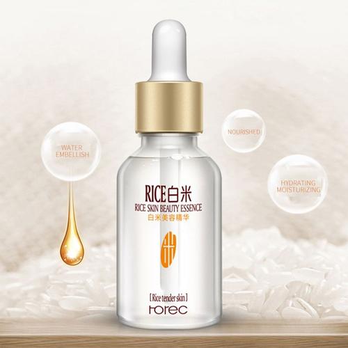 Sérum Blanchissant Au Riz Blanc De 15ml, Crème Hydratante Pour Le Visage, Resserre Les Pores, Enzyme Éclaircissante, Anti-Rides, Anti-Vieillissement, Soins Pour La Peau 