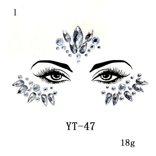 Autocollant De Tatouage 3d En Cristal, Étiquette Pour Perceuse, Yeux, Autocollants De Fête, Décoration Faciale, Mascarade En Diamant, Tatouage Temporaire 