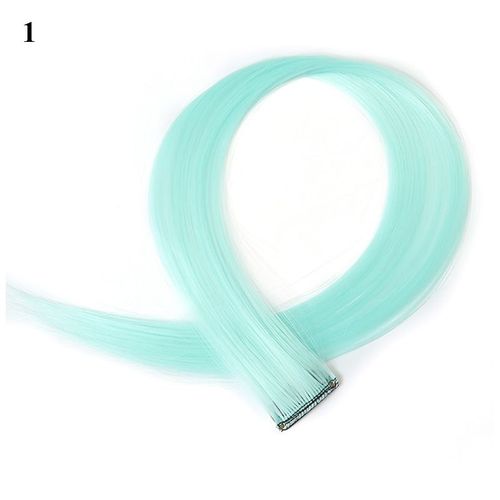 Perruque Synthétique Longue Et Lisse Sans Couture Pour Femme, Extension Capillaire Invisible, Faux Cheveux À Reflets De Couleur, Une Pièce 