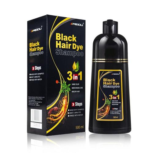 Shampoing 3 En 1 À Coloration Instantanée Pour Hommes Et Femmes, Pour Couverture De Cheveux Gris, Teinture Capillaire À Base De Plantes Brunes 