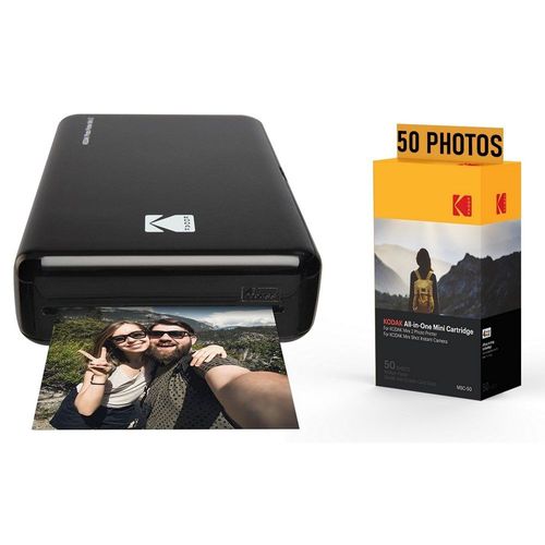 KODAK Pack Imprimante Photo Printer PM220 et cartouche MSC50 - Photos 5.4 * 8.6 cm, WIFI, Compatible avec iOS et Android - Noir - NOIR
