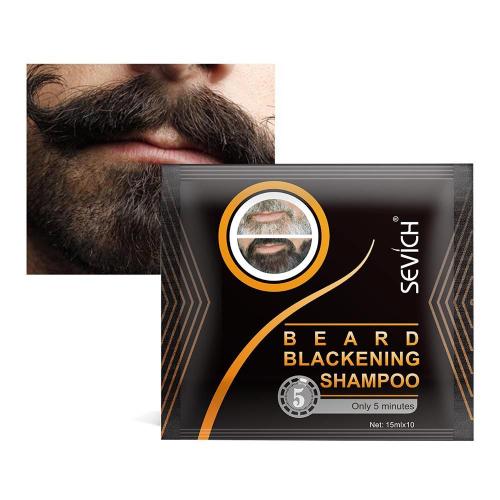 Shampoing Teinture Barbe Noircissante 5 Minutes, Teinture Dans Le Noir, 15ml, Herbe Naturelle, Noircissement Rapide, Coloration De La Barbe, Élimination Grise 