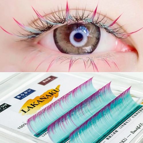 Faux-Cils Individuels Longs Et Naturels, Volume Coloré, Extension Capillaire 
