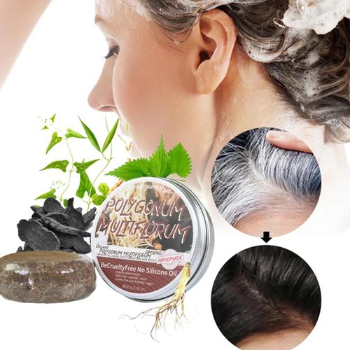 Barre De Shampoing Pour Femmes, Essence De Polygonum Naturel, Barre De Savon Pour Assombrissement Des Cheveux, Soins Capillaires B6a1 