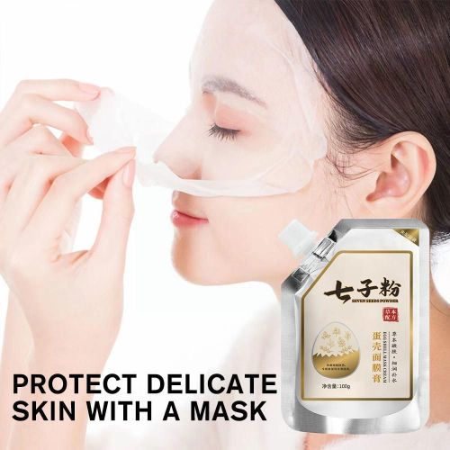 Masque En Poudre À Base De Plantes Pour Le Visage, Sept Graines, Coquille D'oeuf, Masque Éclaircissant, Masques Blanchissants Doux, Film En Poudre, Crème Hydratante, 100g, F R3b9 