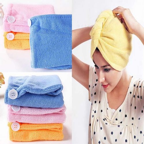 Serviette En Microfibre À Séchage Rapide E0bc, Chapeau Enveloppant Turban À Séchage Magique, Bonnet De Bain Chaud Pour Spa 