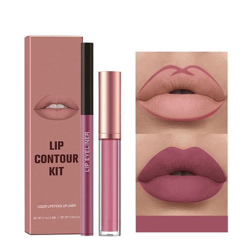 Ensemble De Rouge À Lèvres Liquide 1 + 1 Mattes, Maquillage One Steps Jules Pigment Velvet Bare Jules Teinture Tranches De Fruits 3d Pour Jules Gloss 