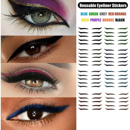 Prias You-Eyeliner Réutilisable, 80 Autocollants, 40 Stickes, Ombre À Paupières 