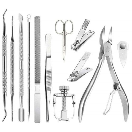 Ensemble De Coupe-Ongles Incarnés, Outils De Pédicure, Ensemble De 12 Pièces 
