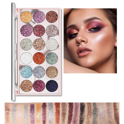 Projecteur Fard À Paupières 18 Couleurs Fard À Paupières Maquillage Palette Hautement Pigmentée Colorée Poudre Longue Durée Canal Étanche Eyeliner 