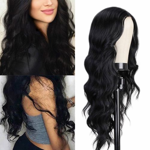 Perruque Cheveux Longs Bouclés Pour Femmes, Coiffure En Fiber Africaine, Shampoing Sec Pour Cheveux Foncés 