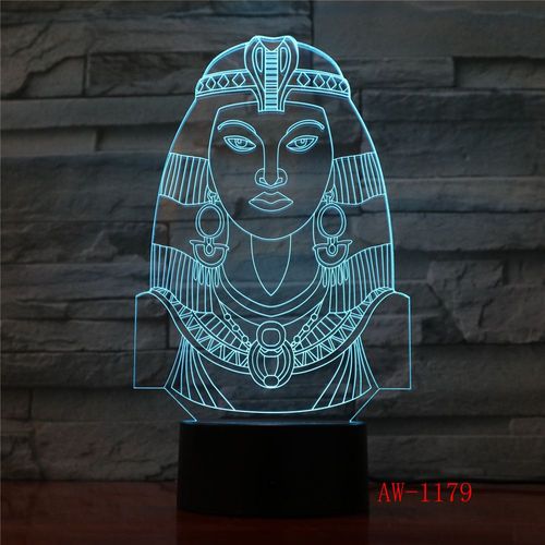 Ampoule 3d Led Sphinx, Princesse Du Trône Fer, Lampe De Bureau Multicolore Avec Port Usb Et 7 Couleurs Changeantes, Cadeau Idéal Pour Les Enfants, Aw-1179