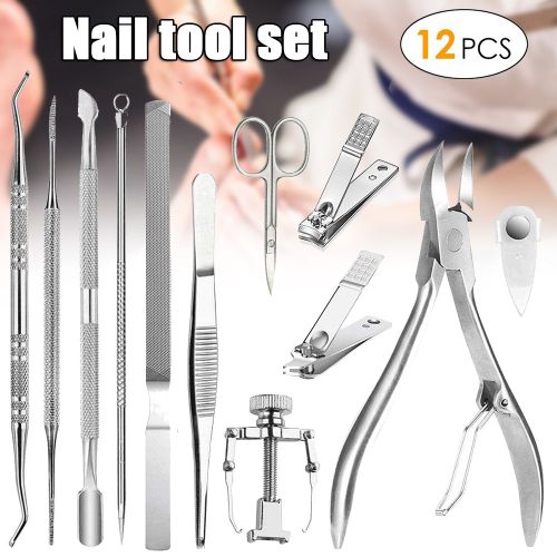 Ensemble De Coupe-Ongles Incarnés, Outils De Pédicure, Ensemble De 12 Pièces 