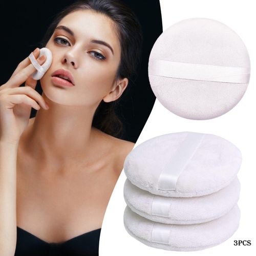 Poudre De Corps En Poils Blancs Lavable, 3 Pièces, Bouffée De Coton Pur, Cosmétique, Poudre Libre, Seiche 