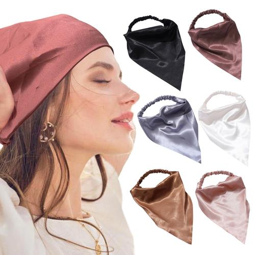 Bandeaux Pour Cheveux, Lot De 6 Bandanas, Style Boho, Couleur Unie, Écharpe, Bandeau, Shampoing, Revitalisant, Cheveux Naturels 