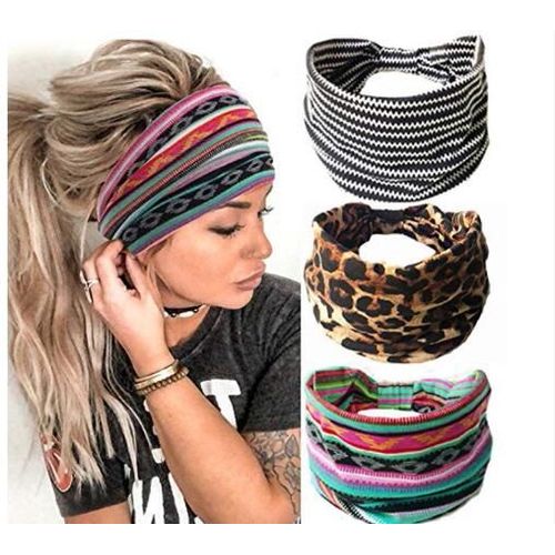 Bandeaux Élastiques Pour Cheveux, 3 Pièces, Foulard À N¿Ud Large, Imprimé Floral, Turban Épais, Shampoing Pour Cheveux Fins Et Cassants 