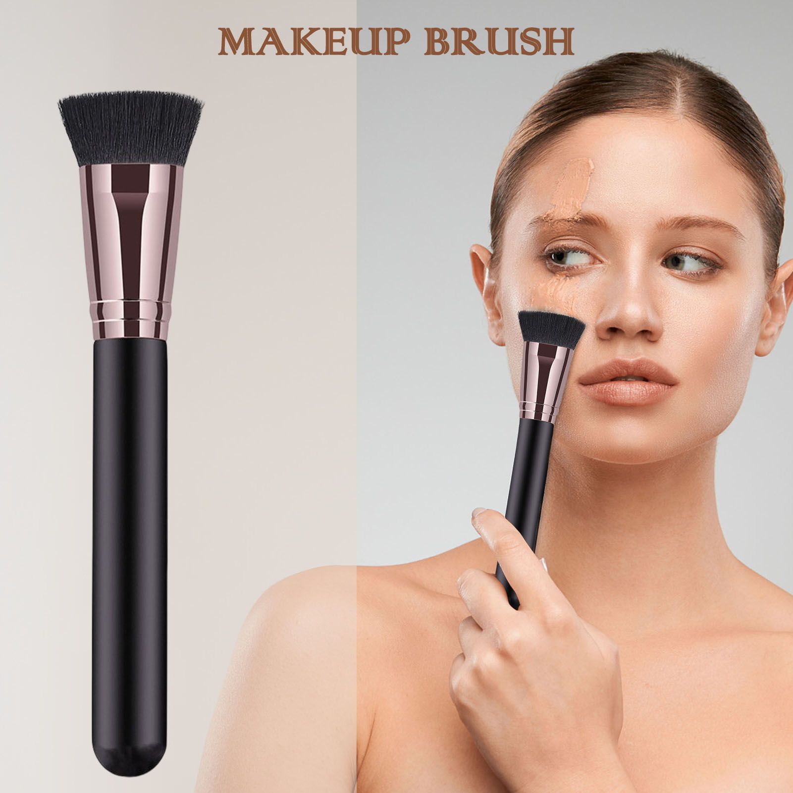 Brosse  Fond De Teint Simple, Brosse  Tte Plate, Douce Et...