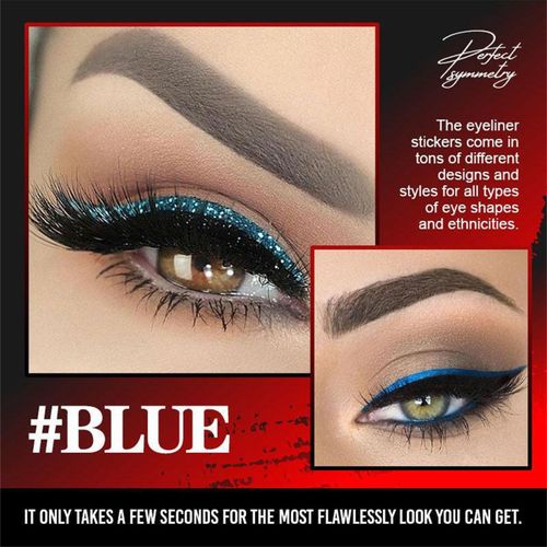 Autocollants Réutilisables Pour Les Yeux, Lot De 6 Pièces, Eyeliner, Ombre À Paupières, 12 Pièces 