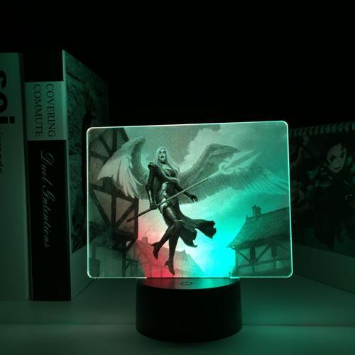 Lampe Led 3d Colorée À L'effigie De L'ange Warrior, Luminaire Décoratif D'intérieur, Idéal Pour Une Chambre À Coucher Ou Comme Cadeau D'anniversaire