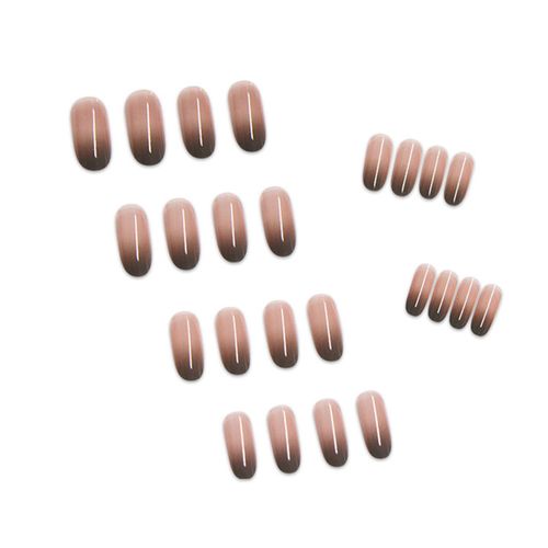 Faux Ongles Pour Manucure, 24 Pièces, Dégradé Gris Rose, Longue Tenue, Patch Tendance, Gain De Temps, Fournitures Pour Ongles 