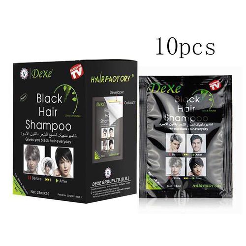 Derecruitment-Shampooing Cheveux Noirs, Vin Rouge, Brun Foncé, Teinture 5 Minutes, Herbe Noire, Naturel, Restauration Rapide Des Cheveux, Turnant, Boîte De 10 Pièces 