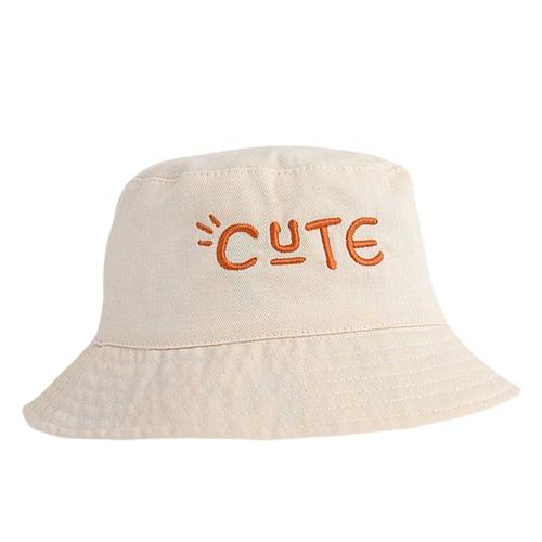 Chapeau De Pêcheur Double Face Pour Fille Et Garçon, Mignon, Avec Lettres Brodées, Pour L'extérieur, Anti-Uv, Seau, Chapeau Pour Bébé, Casquette De Plage 