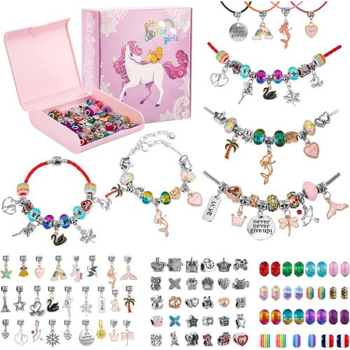 Cadeau Fille 6 7 8 9 10 11 12 Ans,Bracelet Fille,Breloques