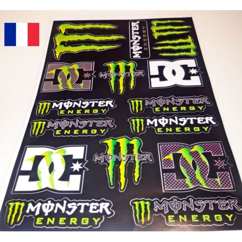 Autocollant Monster Energy Racing Moto Casque